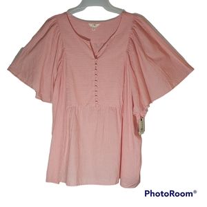 Terra&Sky women's new plus size 4x button front cool summer blouse.
